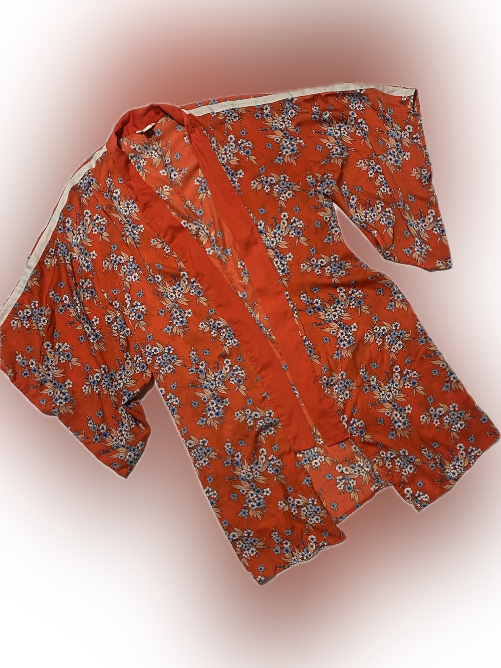 Forever 21 Orange Floral Cardigan Tyler’s Kimono